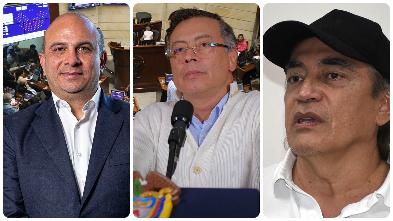 Carlos Camargo, Gustavo Petro y Gustavo Bolívar.