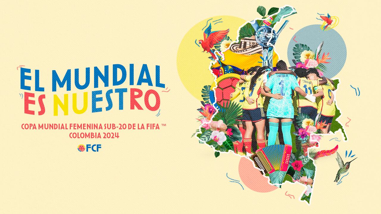 Imagen de la Federación Colombiana de Fútbol (FCF) en la que confirma que Colombia será sede la Copa del Mundo Femenina Sub-20 del 2024
