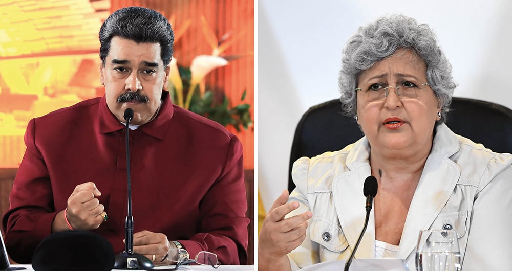 A la izquierda el presidente de Venezuela, Nicolás Maduro. A la derecha Tibisay Lucena, exministra de educación de este país, quien falleció el pasado miércoles. 