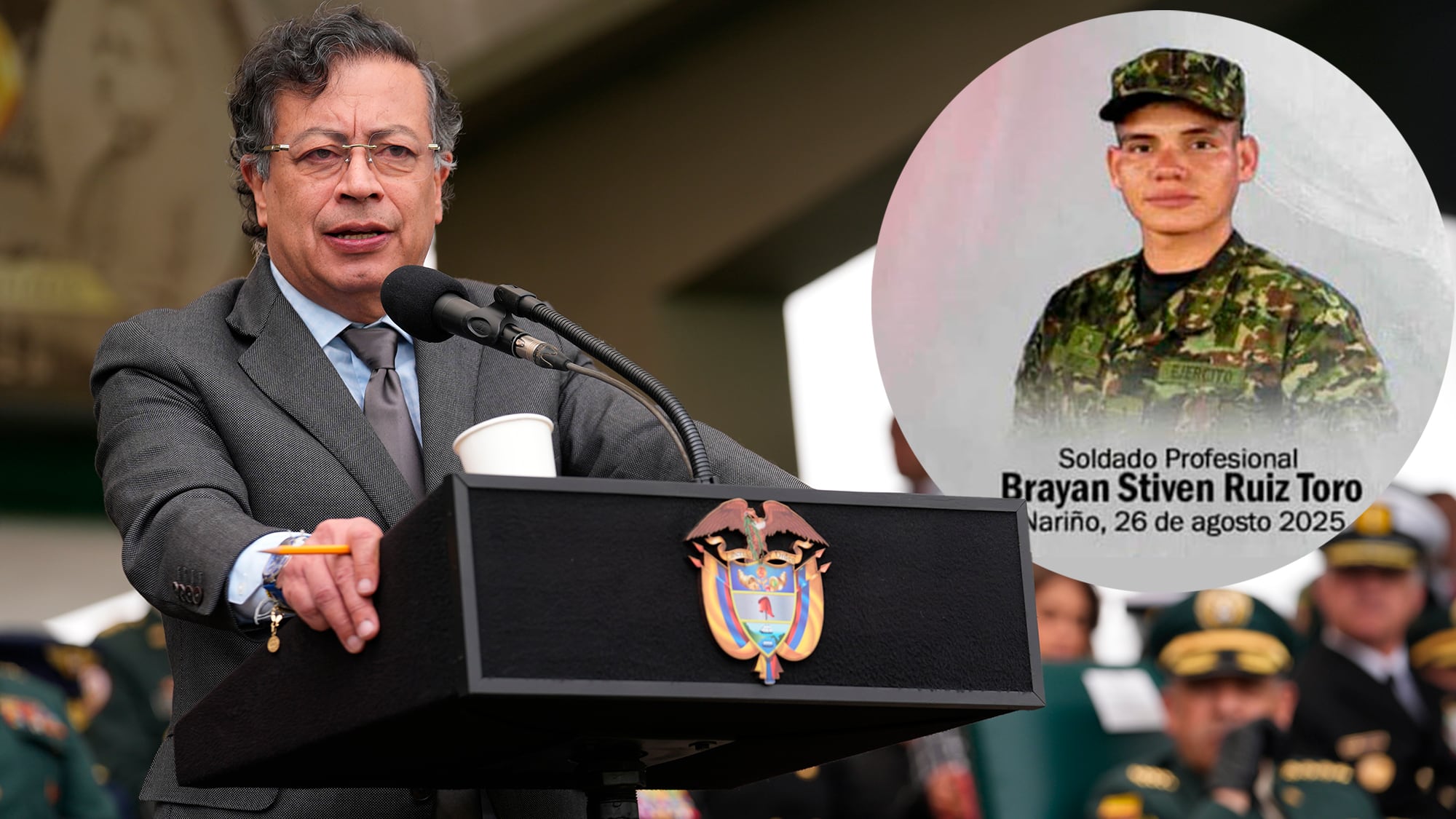 Gustavo Perto, soldado Bryan Stiven Ruiz