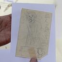 Un dibujo del escritor Franz Kafka se expone en la Biblioteca Nacional de Israel en Jerusalén, el 31 de mayo de 2021. Foto: de Menahem Kahana / AFP