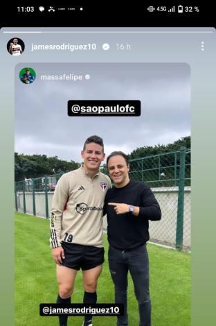 La foto que publicó Felipe Massa junto a James.