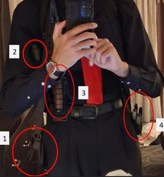 La fotografía fue presentada como prueba para acompañar la solicitud oral del gobierno de que Allen permaneciera detenido en espera del juicio.