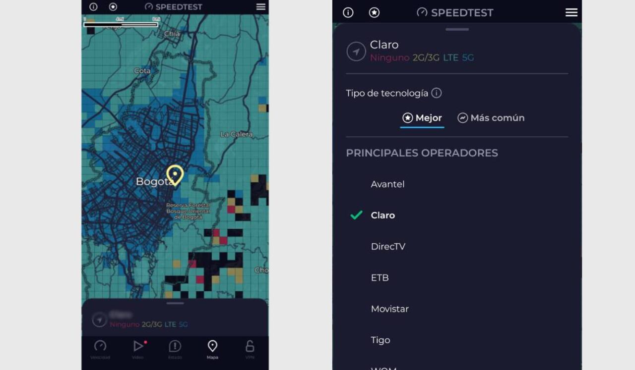 SpeedTest permite conocer la cobertura de la red móvil que ofrece un operador