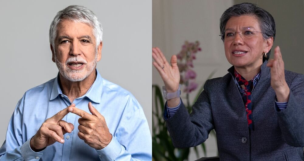 De izquierda a derecha: el exalcalde Enrique Peñalosa y la alcaldesa Claudia López.