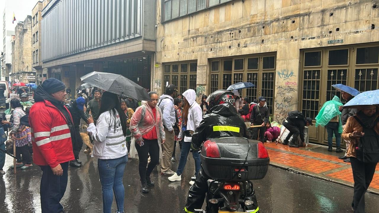 Manifestaciones emberá katio en el centro de Bogotá.