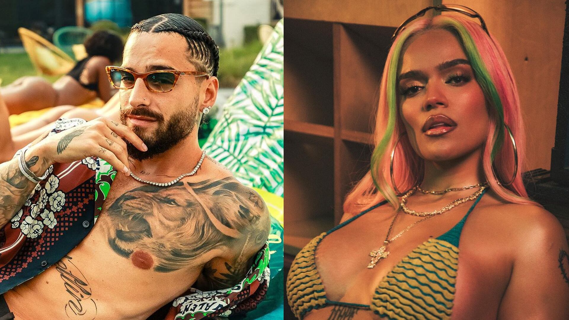 Los colombianos vuelven a compartir talento en una nueva colaboración. Fotos: Instagram @maluma - @karolg.