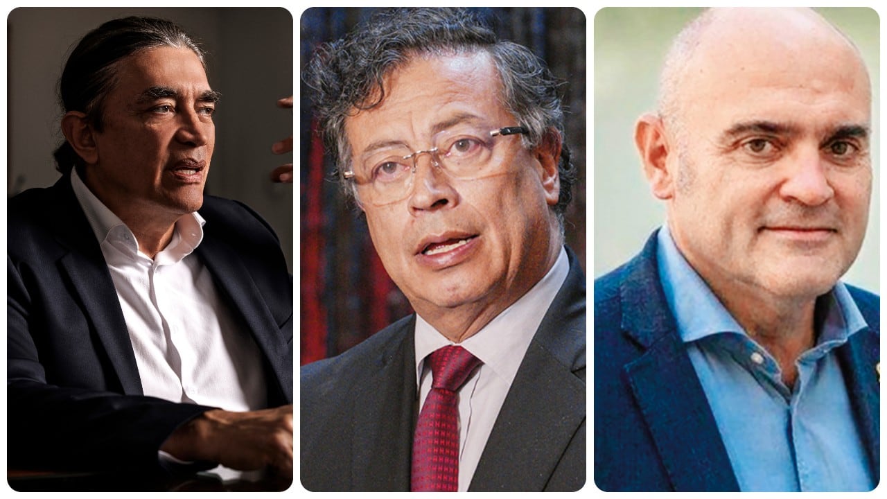 Gustavo Bolívar, Gustavo Petro y Xavier Vendrell.