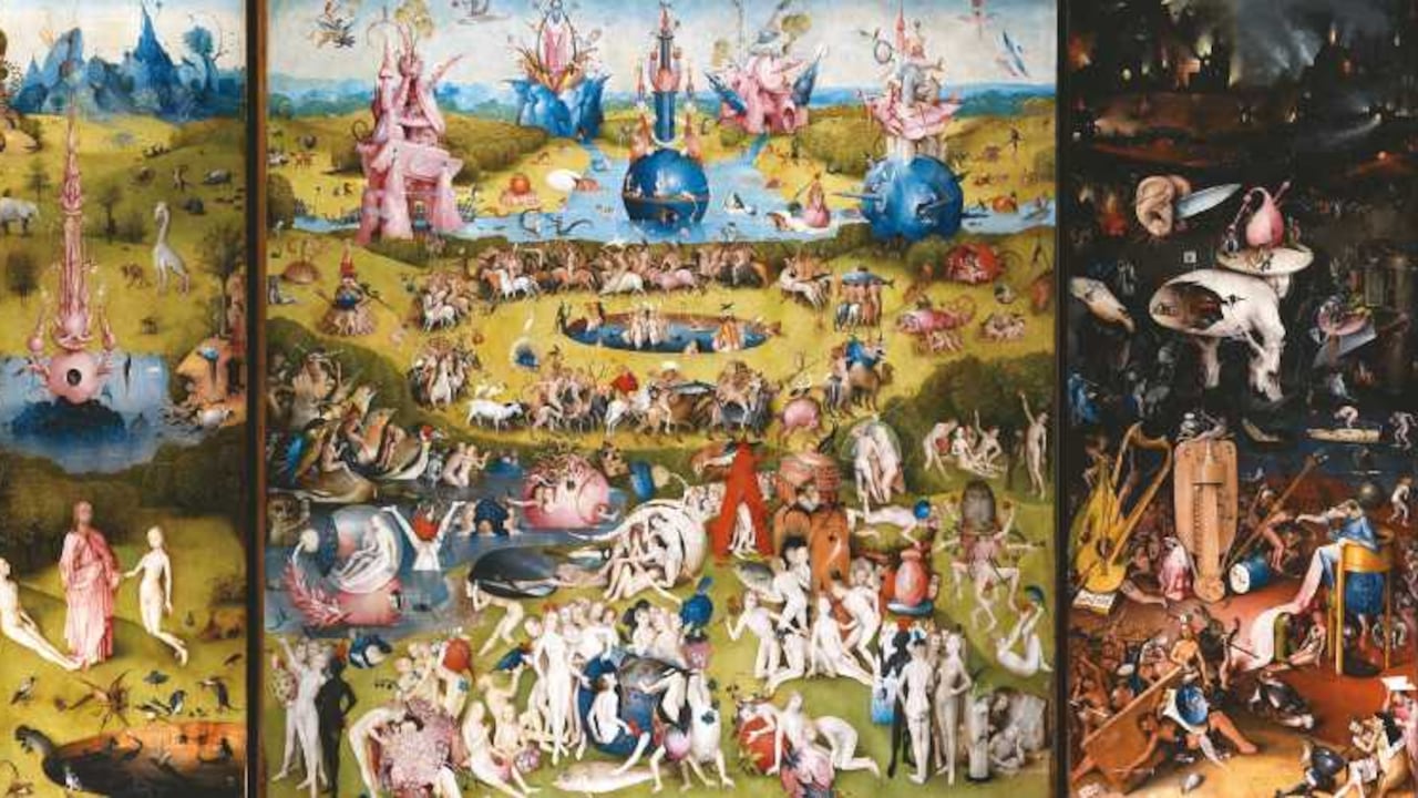En ‘El jardín de las delicias’, una de las creaciones más enigmáticas del pintor flamenco, aparecen los vicios humanos representados, casi siempre, por criaturas fantásticas que atraviesan el paraíso y el infierno.