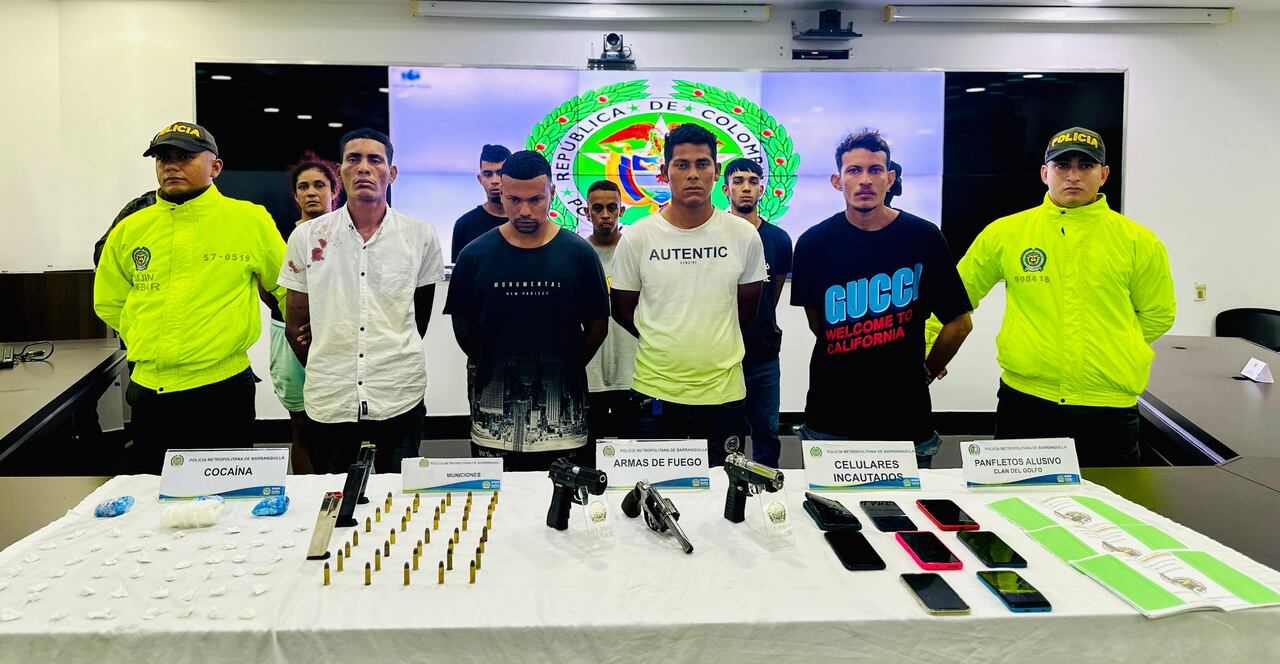 Integrantes capturados del Clan del Golfo en Barranquilla.