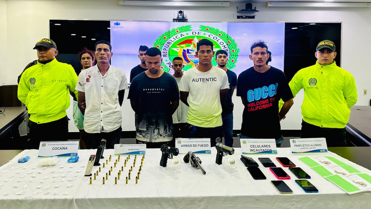 Integrantes capturados del Clan del Golfo en Barranquilla.