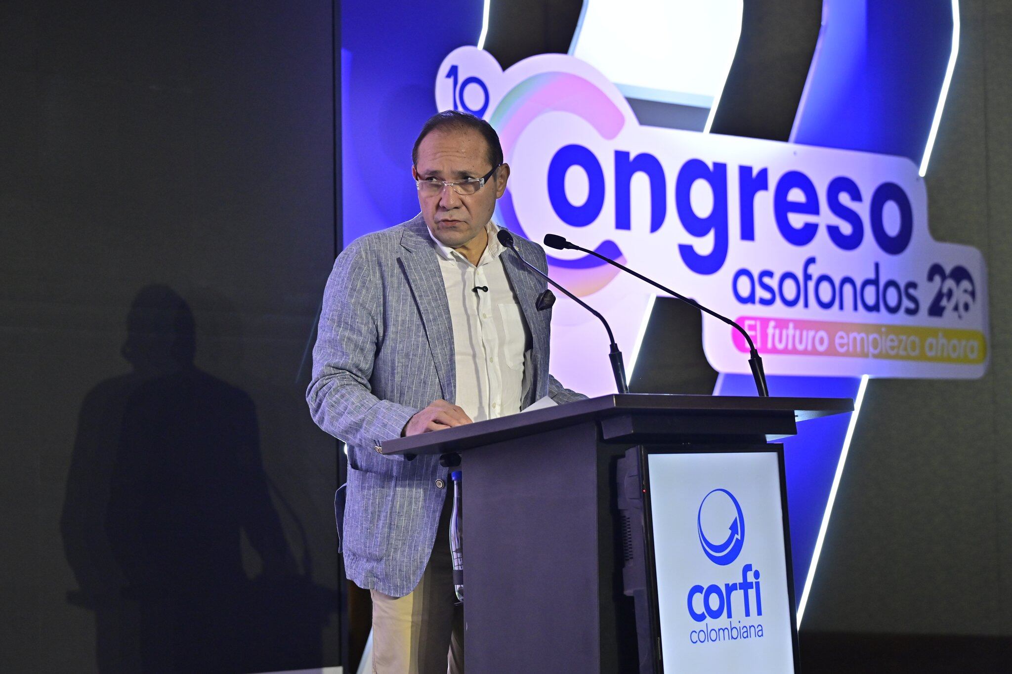 Antonio Sanguino, ministro de Trabajo, en su participación en el Congreso de Asofondos