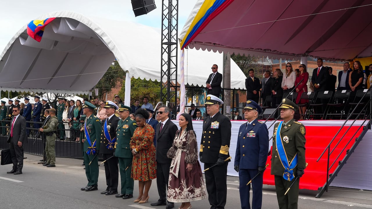 El presidente Gustavo Petro durante el desfile militar del 20 de julio.