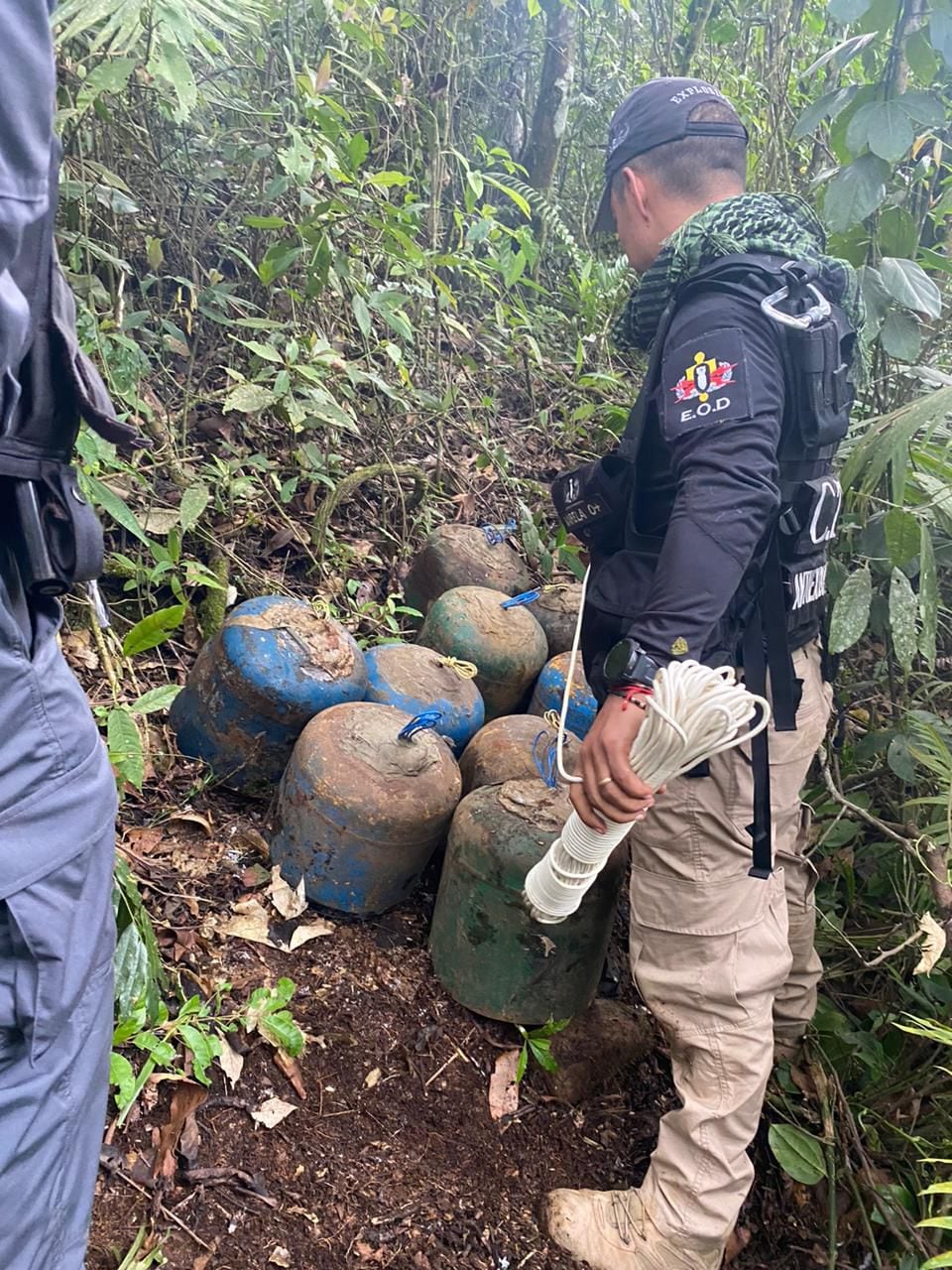 Autoridades hallaron explosivos en los Farallones de Cali. Eran del Frente Jaime Martínez de las Disidencias de las Farc.