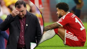 Dolor de cabeza para Néstor Lorenzo (izq.) tras la lesión de Luis Díaz en Bayern Múnich (der.).