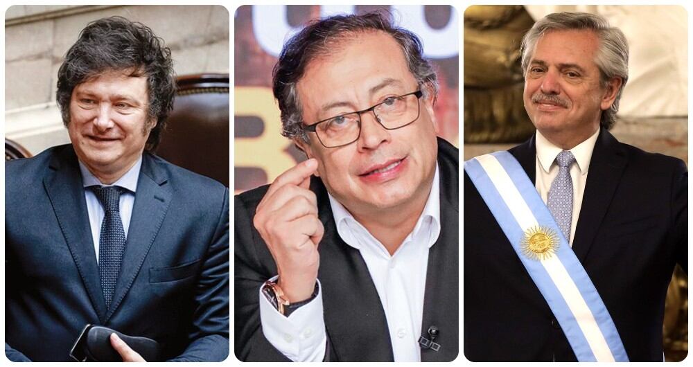 Javier Milei, Gustavo Petro y Albero Fernández