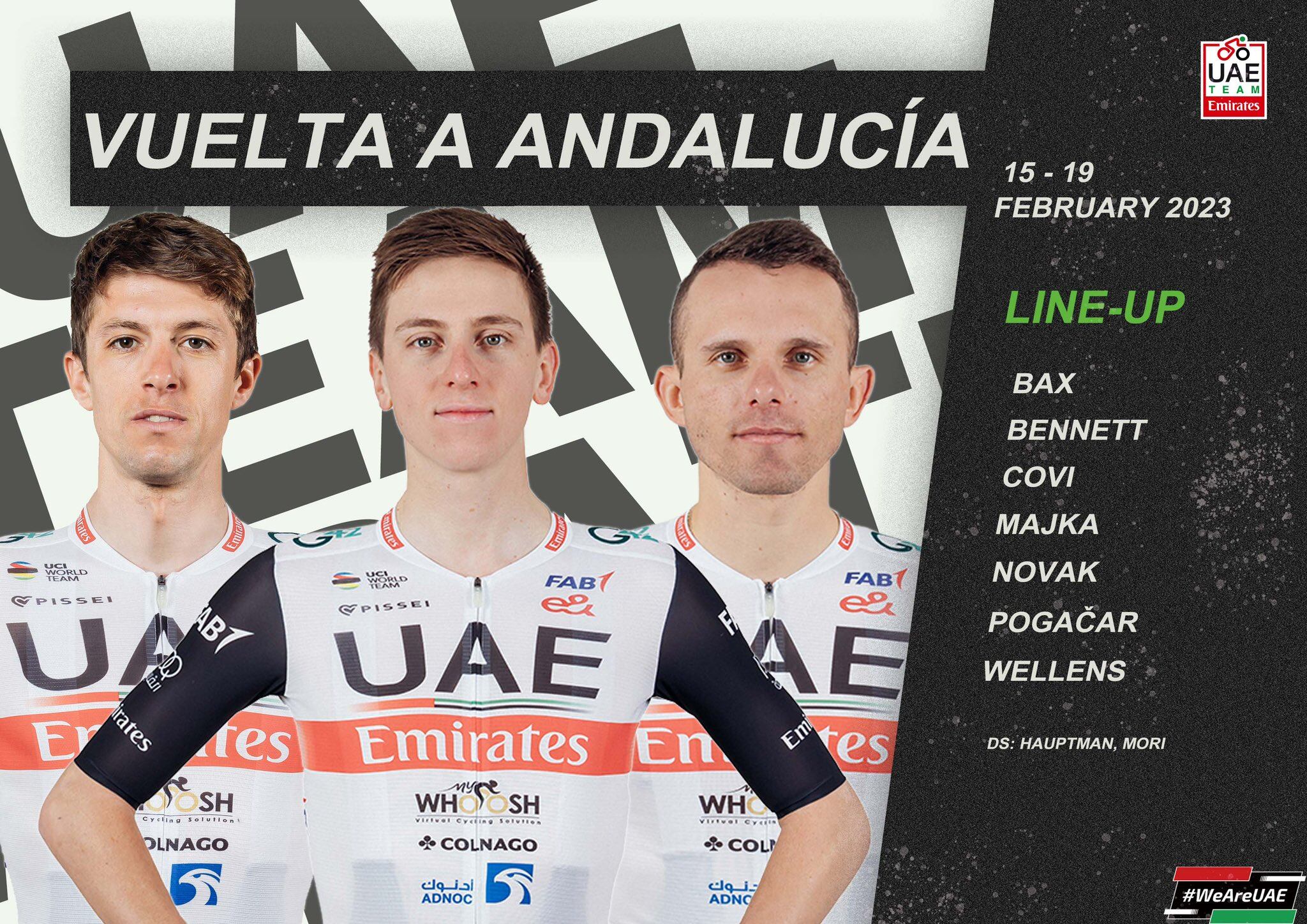 Pogacar comanda al Emirates para la Vuelta a Andalucía