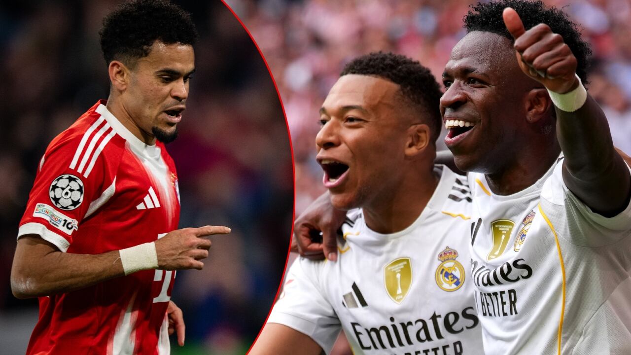 Luis Díaz, Kylian Mbappé y Vinicius.