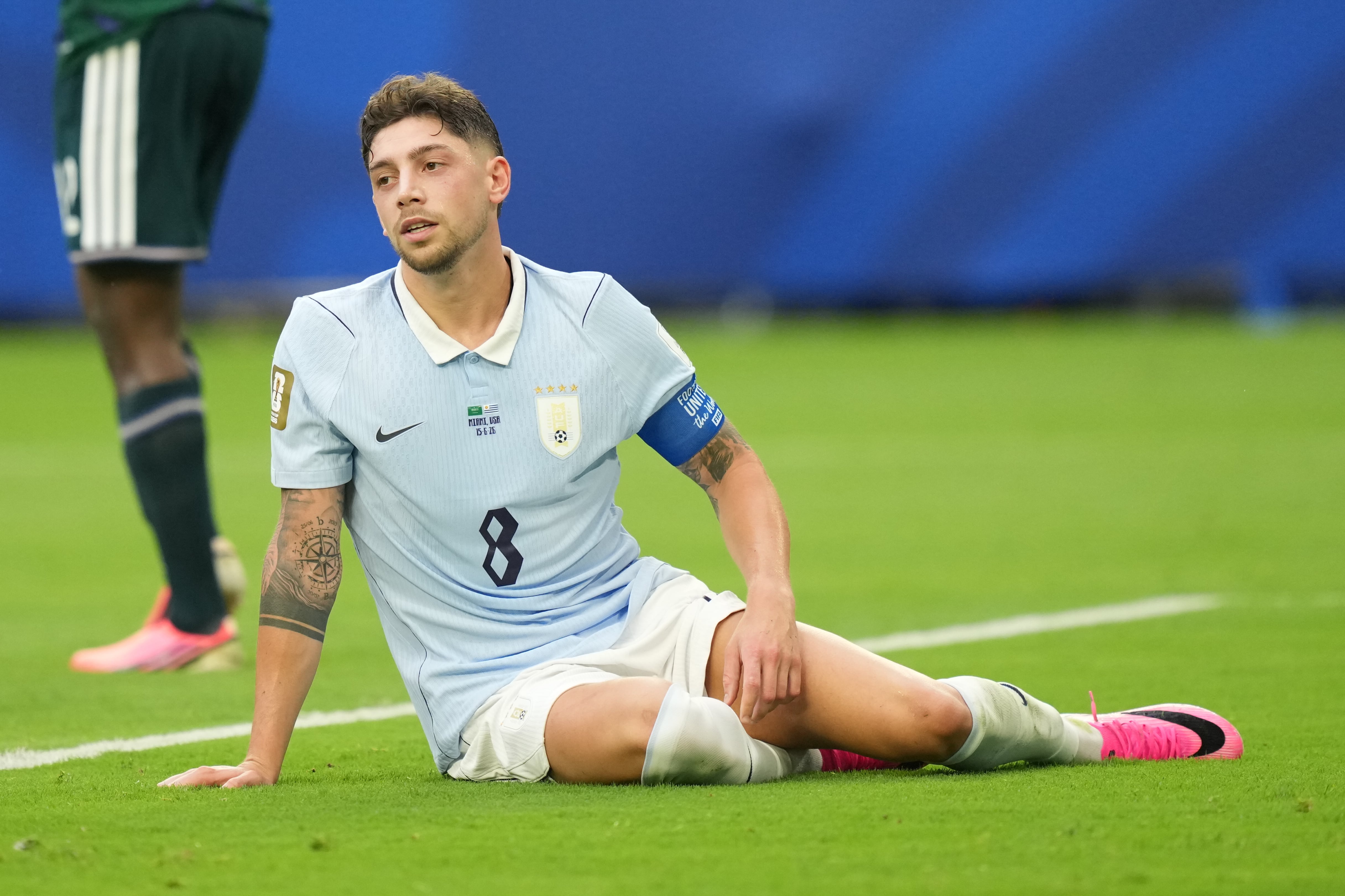 FLORIDA, USA - JUNE 15: Federico Valverde (8) of Uruguay looks on during the 2026 FIFA World Cup First Stage Group H match between Saudi Arabia and Uruguay at Hard Rock Stadium (Miami Stadium) in Miami Gardens, Florida, United States on June 15, 2026. (Photo by Evrim Aydin/Anadolu via Getty Images)