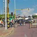Restricción de entrada al Centro de Cartagena a la altura de la India Catalina.