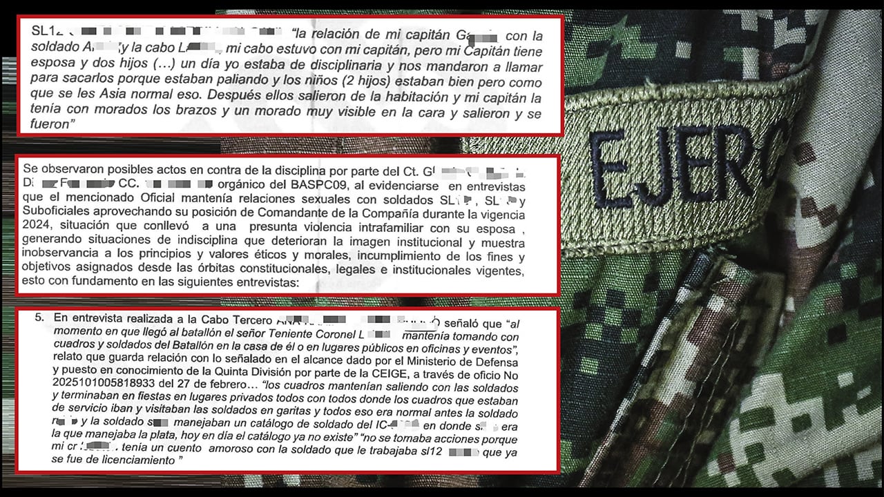 En documentos del Ejército quedaron registrados los relatos de militares que contaron que en el cantón militar Tenerife, al parecer, se manejaba un catálogo de soldados en medio de un contexto sexual.