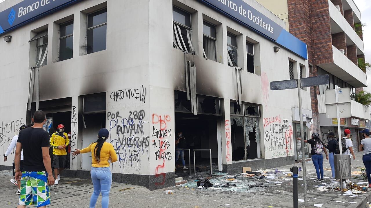 Día después de las protestas con vandalismo en Cali