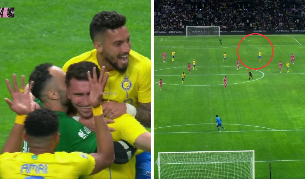 David Ospina celebró con Aymeric Laporte un gol que podría ser candidato al Premio Puskás