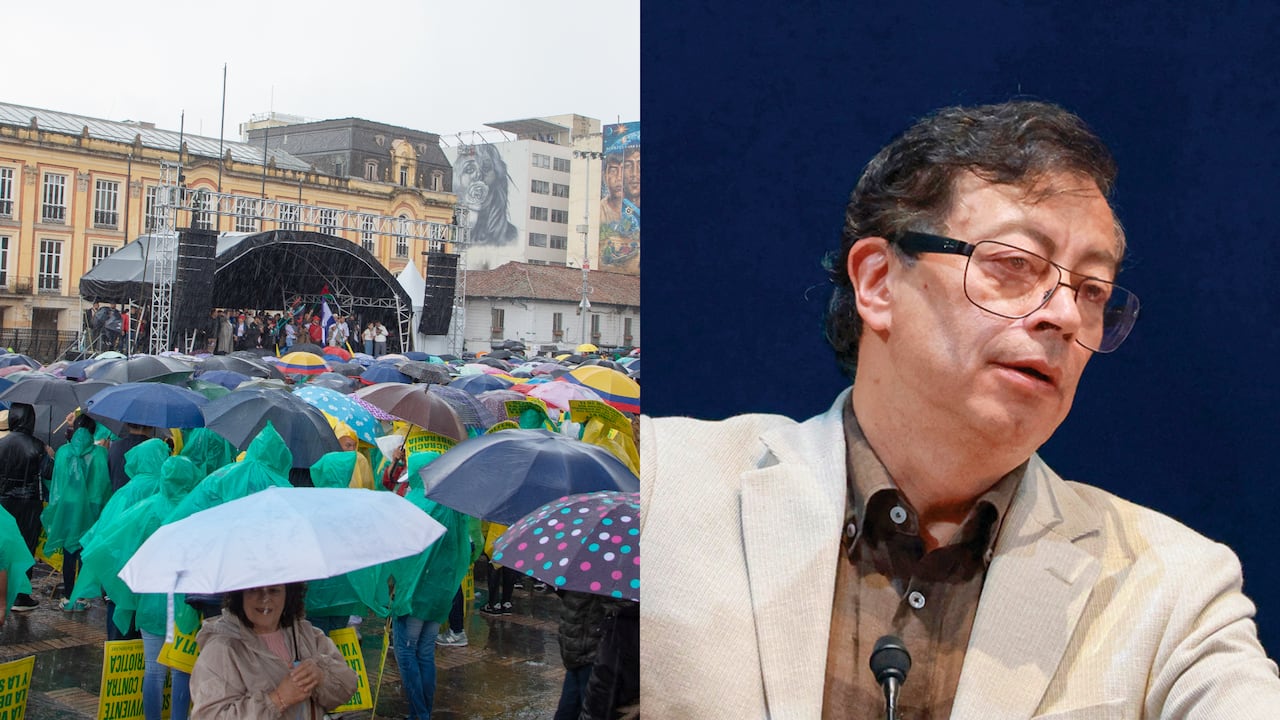 El expresidente Gustavo Petro estuvo en la plaza de Bolívar.