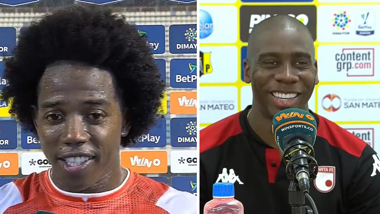 Carlos Sánchez y Geisson Perea atendieron a la prensa tras el 4-0 en Barrancabermeja