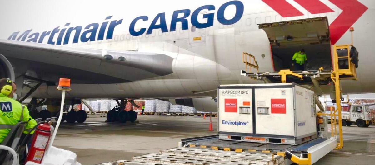 Llegaron a Colombia 1’000.000 de  vacunas de Sinovac. Foto: Presidencia