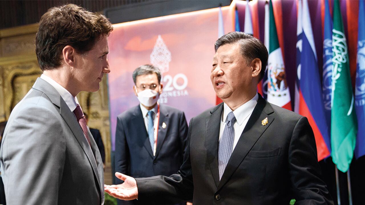 En cámara quedó grabada la tensión entre el presidente de China, Xi Jinping, y el primer ministro de Canadá, Justin Trudeau.