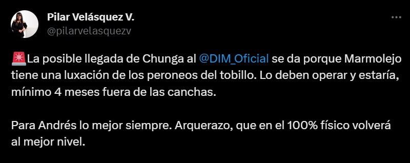 Información de Pilar Velásquez sobre José Luis Chunga.