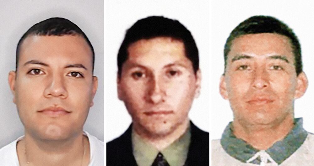    Exintegrantes de la Policía Nacional de Medellín que participaron en la red de trata de personas de la capital antioqueña hacia Francia: Jorge Restrepo, Álvaro Hernández y Carlos Fernández. Los tres están privados de la libertad y reconocieron los hechos.