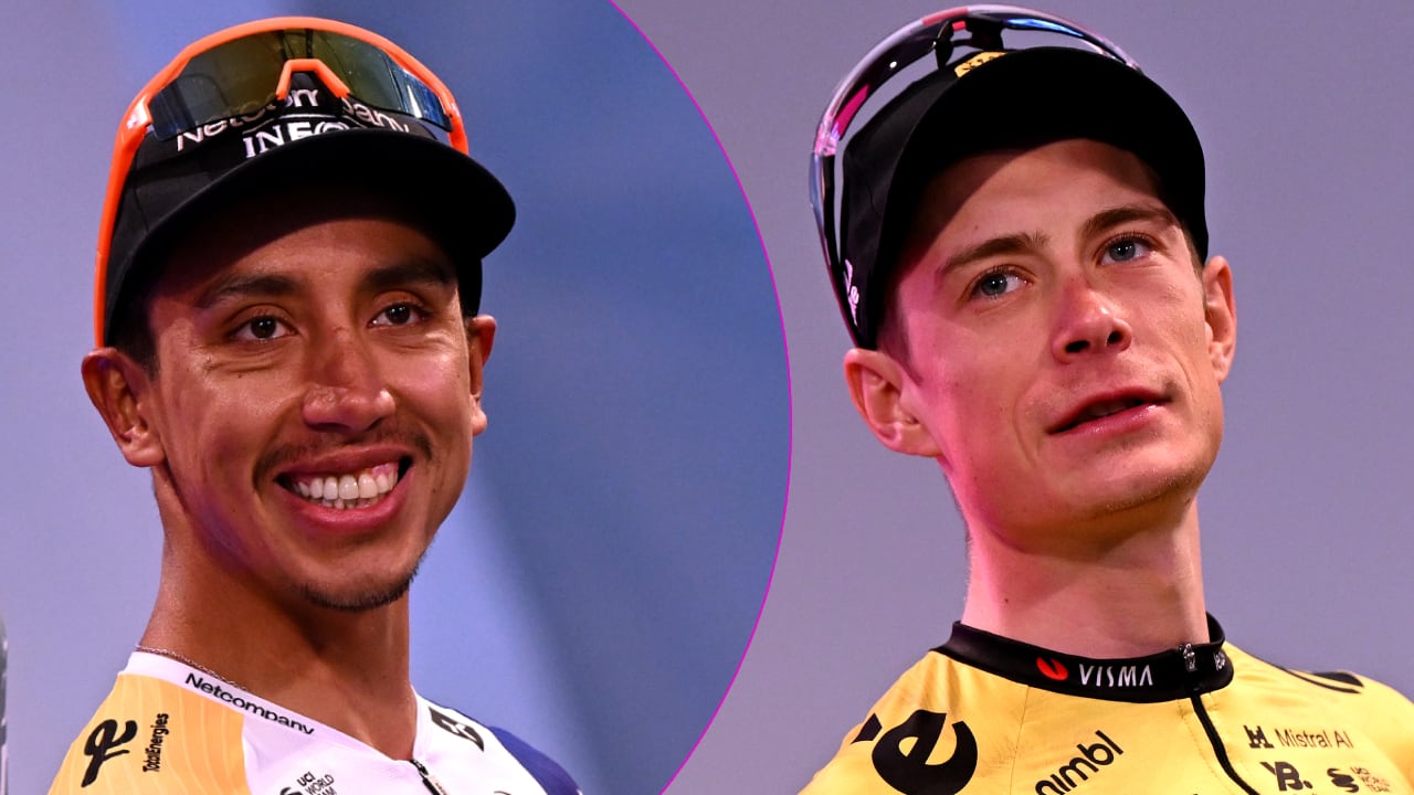 Egan Bernal y Jonas Vingegaard durante la presentación del Giro de Italia.