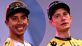 Egan Bernal y Jonas Vingegaard durante la presentación del Giro de Italia.