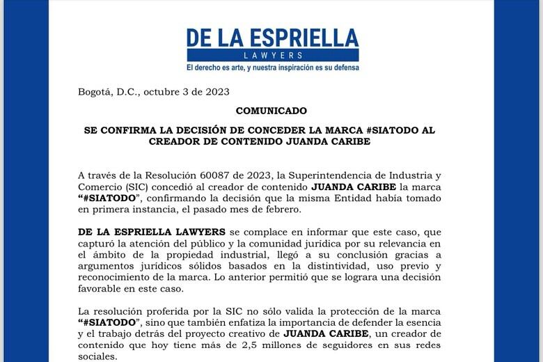 Foto: Instagram @delaespriella_lawyers.