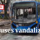 Buses del MIO en Cali vandalizados en medio del paro nacional del 28 de abril