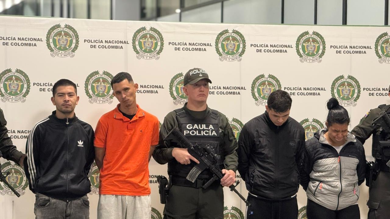 Los capturados en Bogotá.