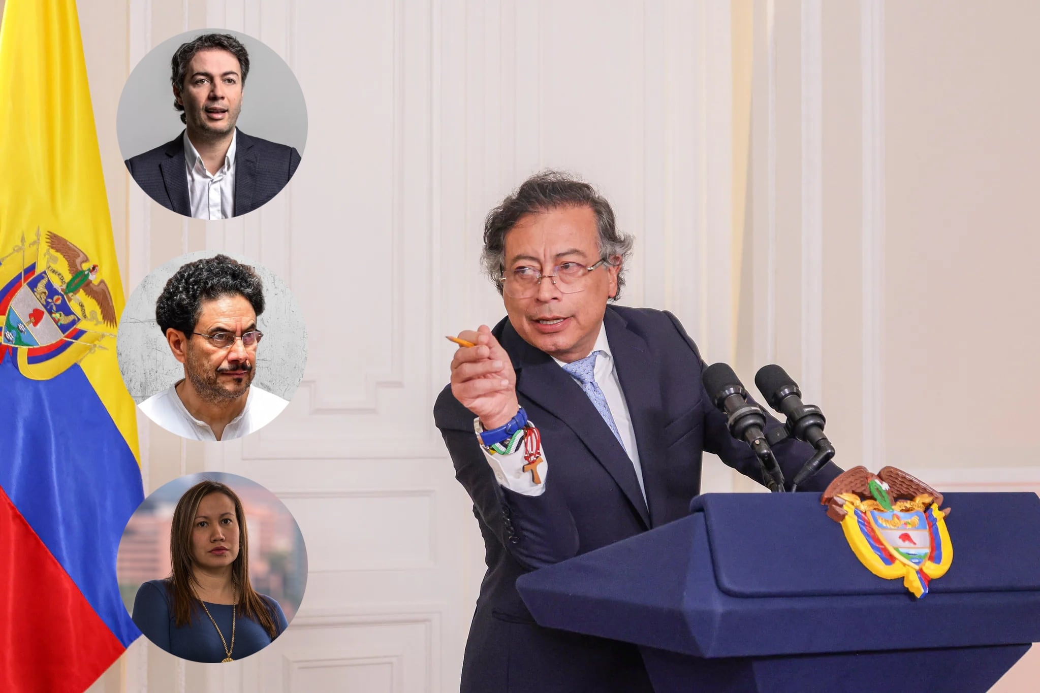 Gustavo Petro, Daniel Quintero, Iván Cepeda y Carolina Corcho.