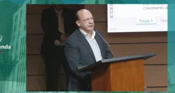 Germán Ávila, ministro de Hacienda, en rueda de prensa sobre la ley de financiamiento radicada en el Congreso de la República.