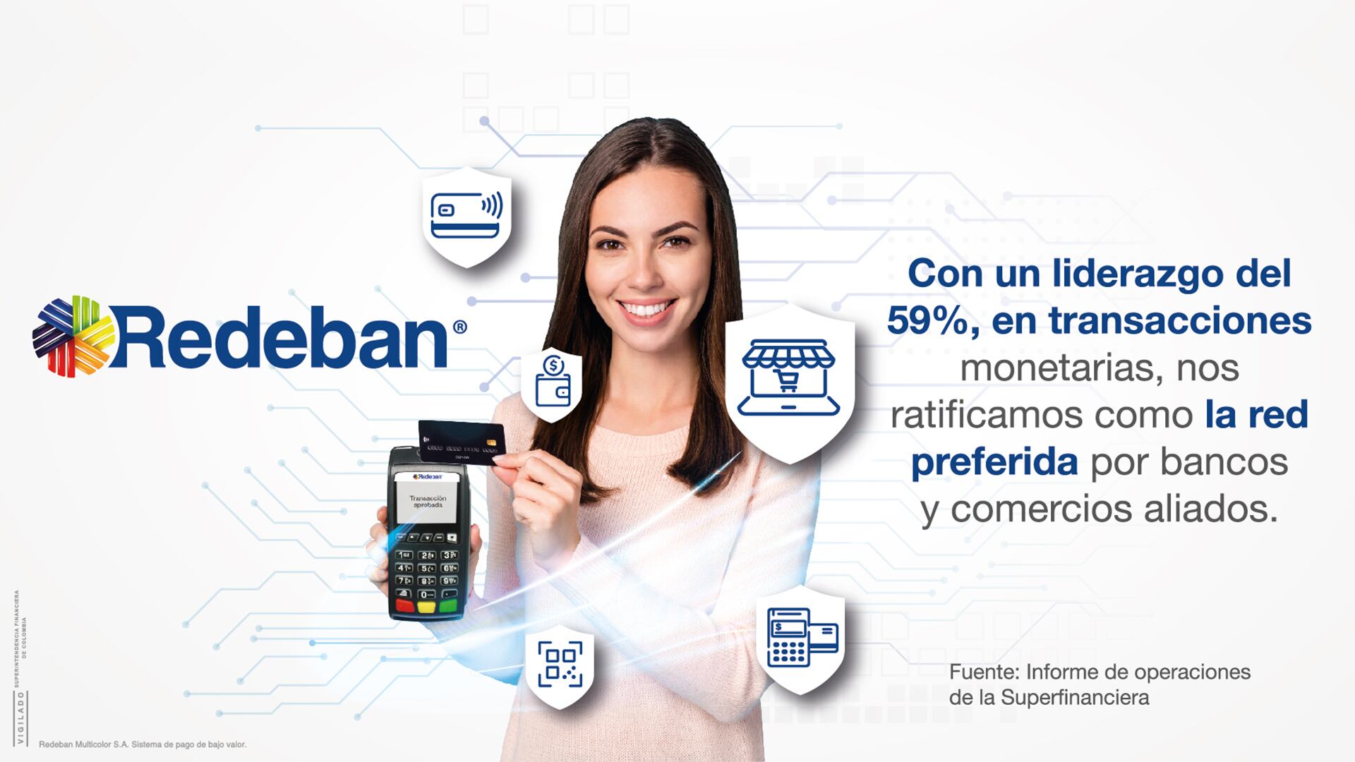 Según el último reporte de la SFC, Redeban mantiene su liderazgo como red de bajo valor.