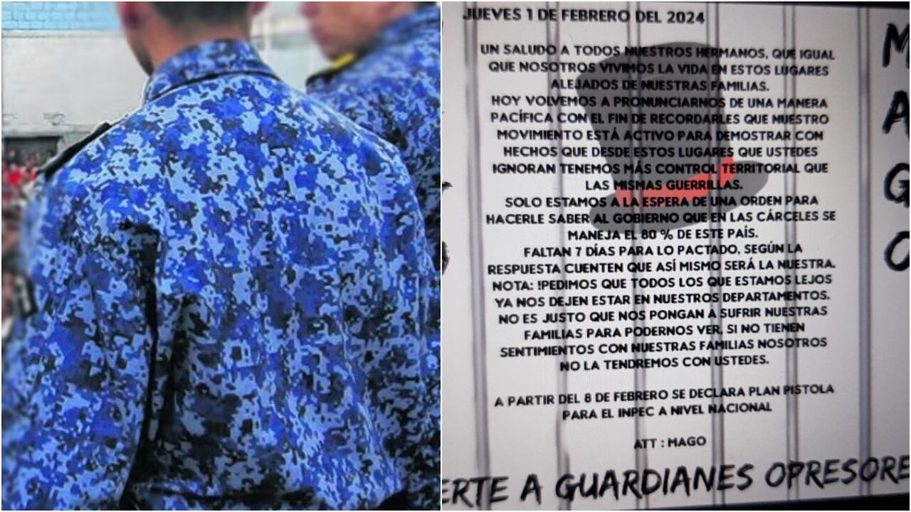 Banda los Magos lanza amenazas contra guardias del Inpec; les declararon “plan pistola”.