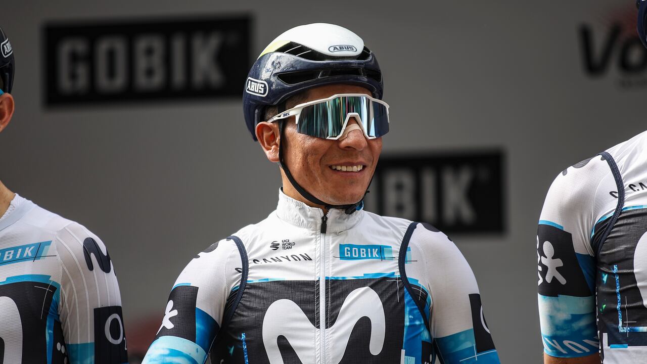 Nairo Quintana of Movistar Team participates in the 104th Volta Ciclista a Catalunya 2025, Stage 3 from Viladecans The Style Outlets to La Molina on March 26, 2025, in Viladecans, Spain. (Photo by Gongora/NurPhoto via Getty Images)