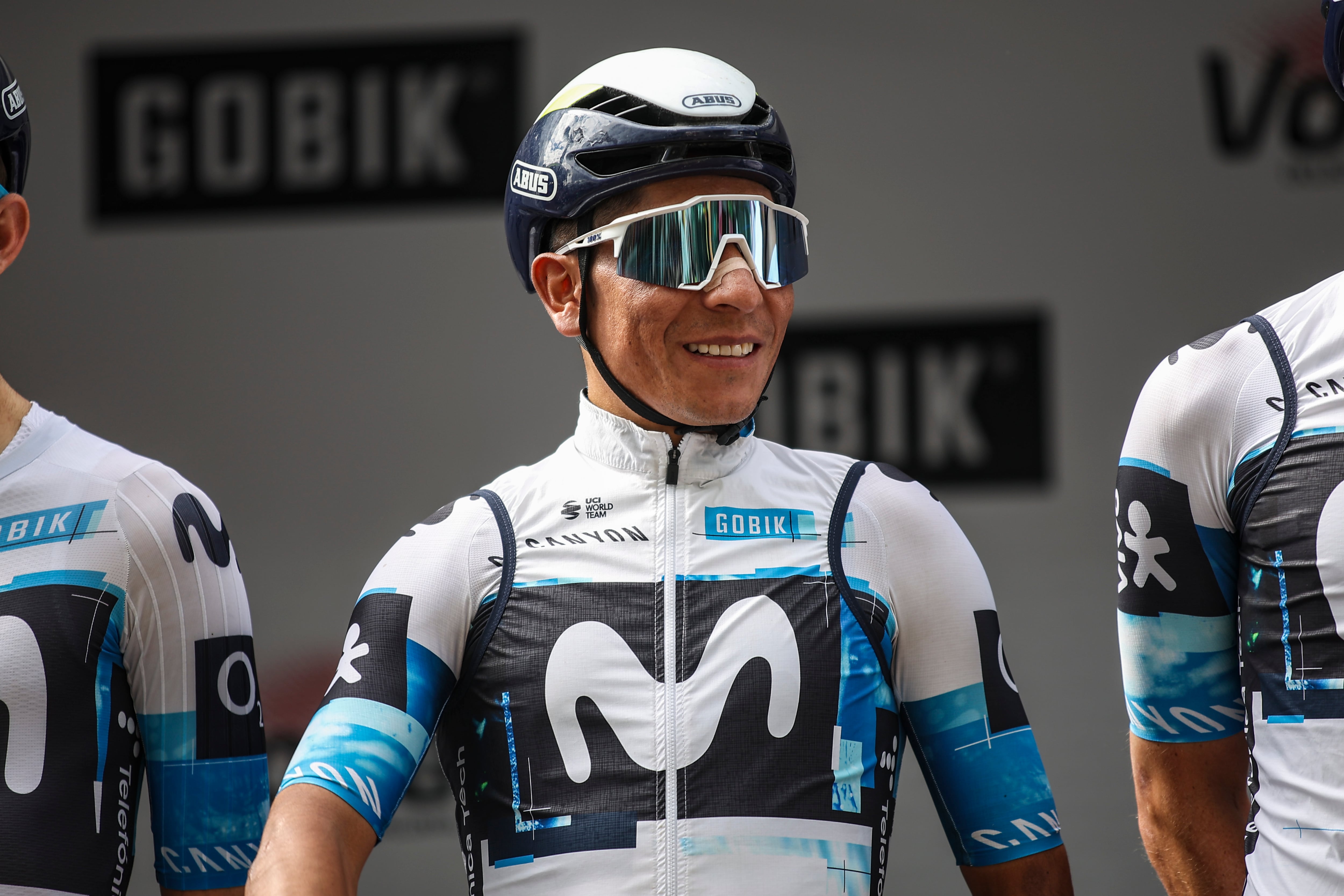 Nairo Quintana of Movistar Team participates in the 104th Volta Ciclista a Catalunya 2025, Stage 3 from Viladecans The Style Outlets to La Molina on March 26, 2025, in Viladecans, Spain. (Photo by Gongora/NurPhoto via Getty Images)
