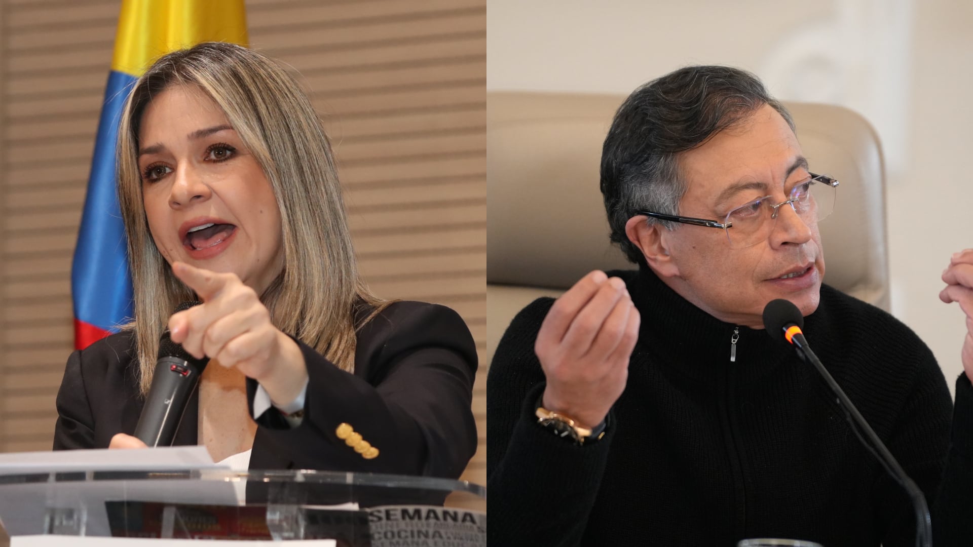 Vicky Dávila y Gustavo Petro.