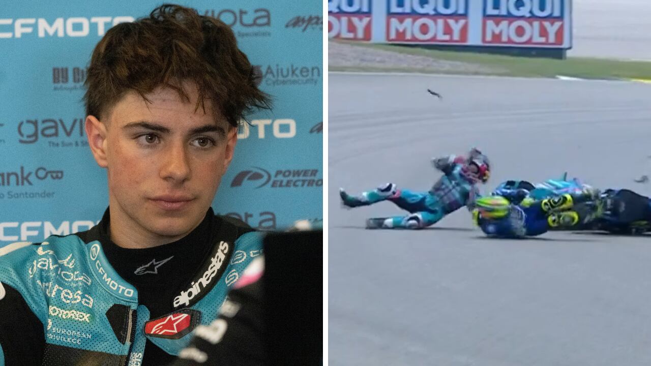 Caída de David Alonso en el GP de Alemania por Moto2.