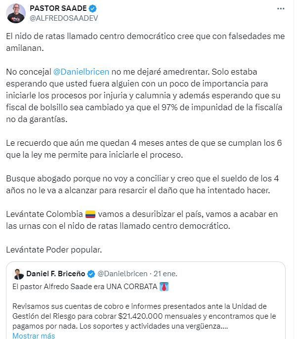 Alfredo Saade responde a Daniel Briceño tras denuncia por irregularidades en contrato con Gestión del Riesgo
