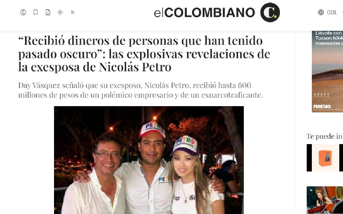 Captura de pantalla de El Colombiano.