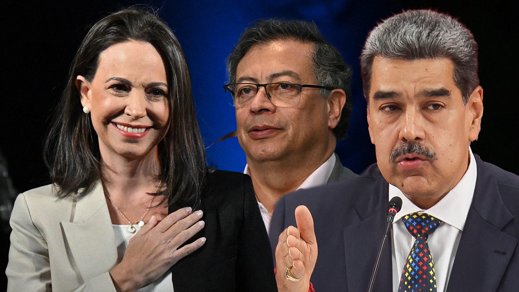 Corina Machado Gustavo Petro Nicolas Maduro