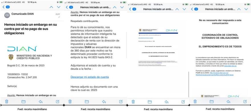 La entidad aclaró que realiza el correspondiente estudio de los mensajes para enviar el reporte y toda la evidencia digital a los entes de ciberseguridad.